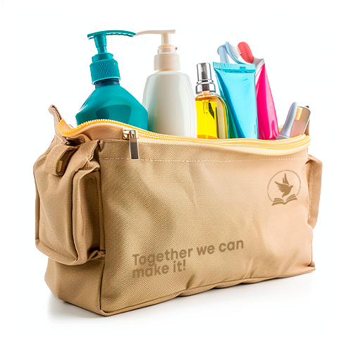 Hygiene kit bag with personal care items